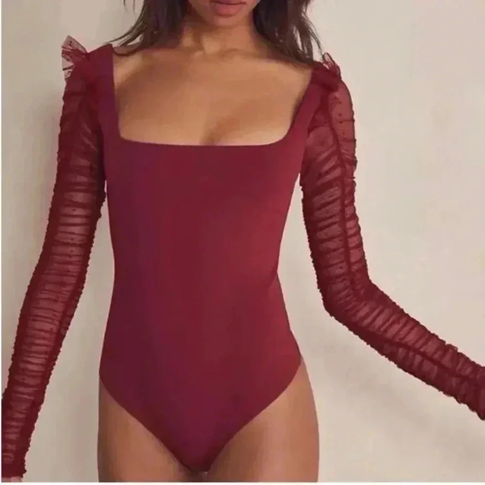 Intimately by Free People Must be love bodysuit wine size S - Picture 10 of 10